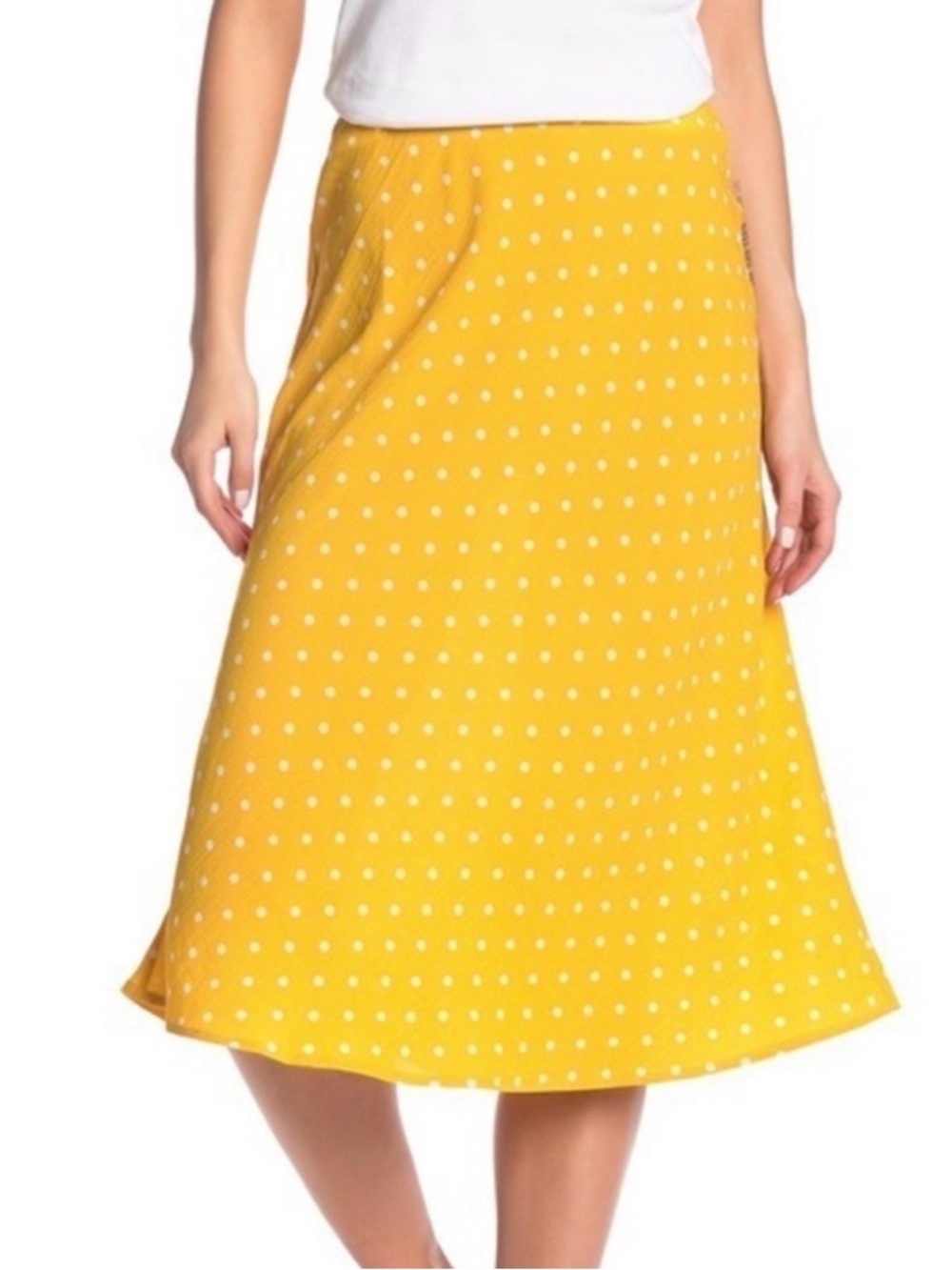 Know One Cares Yellow Polka Dot Skirt XS